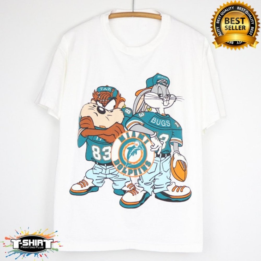 Vintage Miami Dolphins Looney Tunes Shirt, NFL Football Shirt, Graphic Shirt For